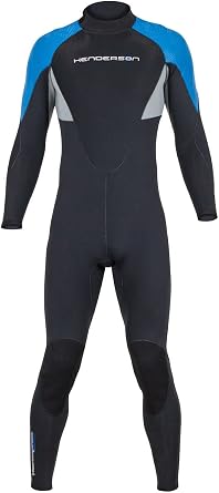 Henderson 7mm Thermoprene Pro Mens Back Zip Jumpsuit, Black/Blue, S