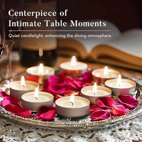 Image of JD Fresh 25 Pieces Smokeless Tealight Candles for Home /Unscented 6 Hour Long Burning Dripless Paraffin Wax Tealight /100% Cotton Wicks Candle for Decoration /Wedding /Emergencies (3.7 x 2.2 cm,White)