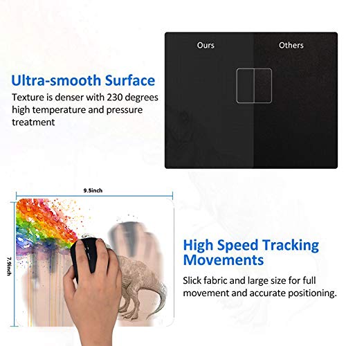 Mouse Pad,Watercolor Dinosaur Spray Rainbow Mouse Pad Rectangle Non-Slip Rubber Mousepad Office Accessories Desk Decor Mouse Pads For Computers Laptop #TOP7