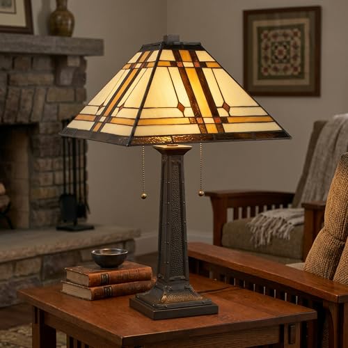 Lavish Home Tiffany-Style Mission Table Lamp with LEDs