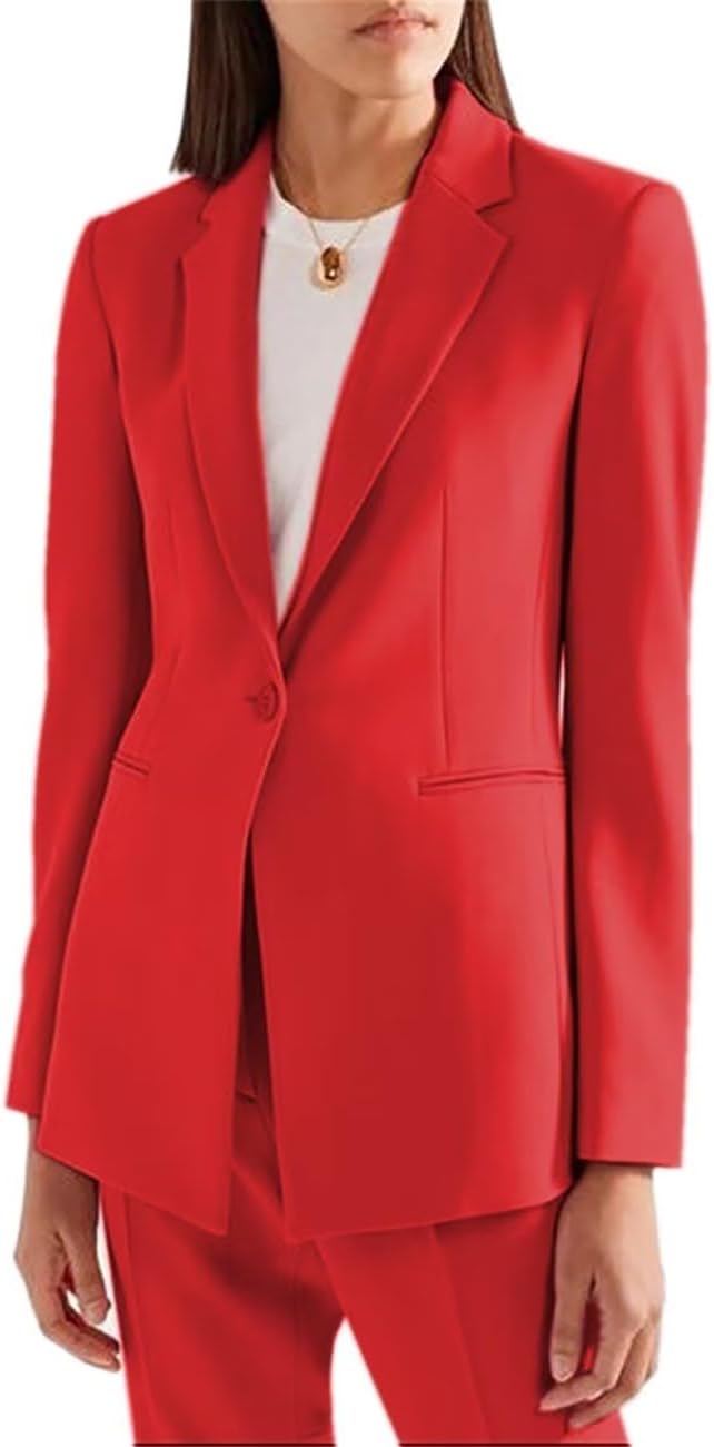 2 Piece Outfits for Women Business Suits Straight Leg Pants Suits Set Women's Formal Pant Suits