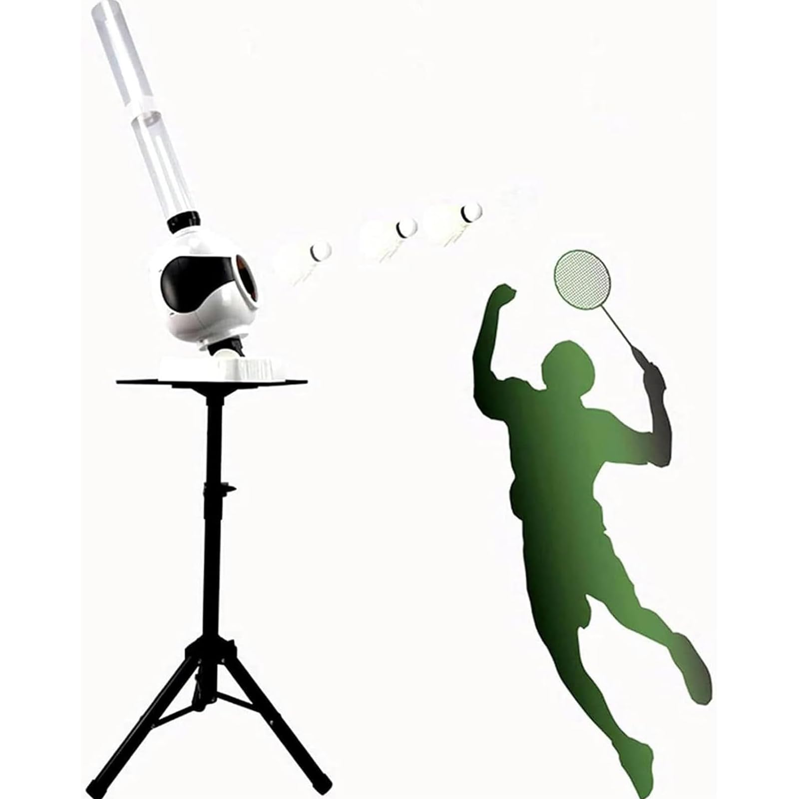 Badminton Serving Machine, Automatic Badminton Serving Machine, Accommodates 50 Balls, Adjustable Stand Height, Can Serve Long and Short Balls, Suitable for Home and Competition Training