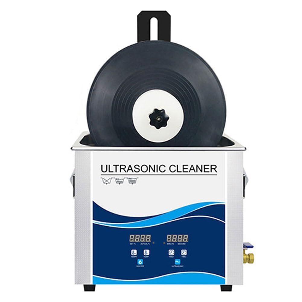 Macchina per la pulizia a ultrasuoni, dispositivo portatile per la pulizia dei dischi in vinile, 6,5 l, rotativo automatico con kit stendibiancheria per gioielli, orologi, occhiali, protesi dentarie