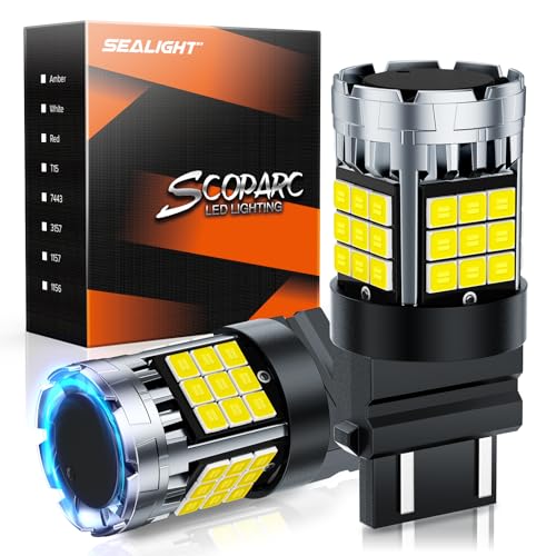 Image of SEALIGHT 3157 LED Bulb Reverse Light, 6500K White 600% Brighter 3156 4114 Led Bulbs, With Built-In Resistor, Anti Hyper Flash Error Free for Backup Tail Parking Daytime Running Signal Light, 2 Pack