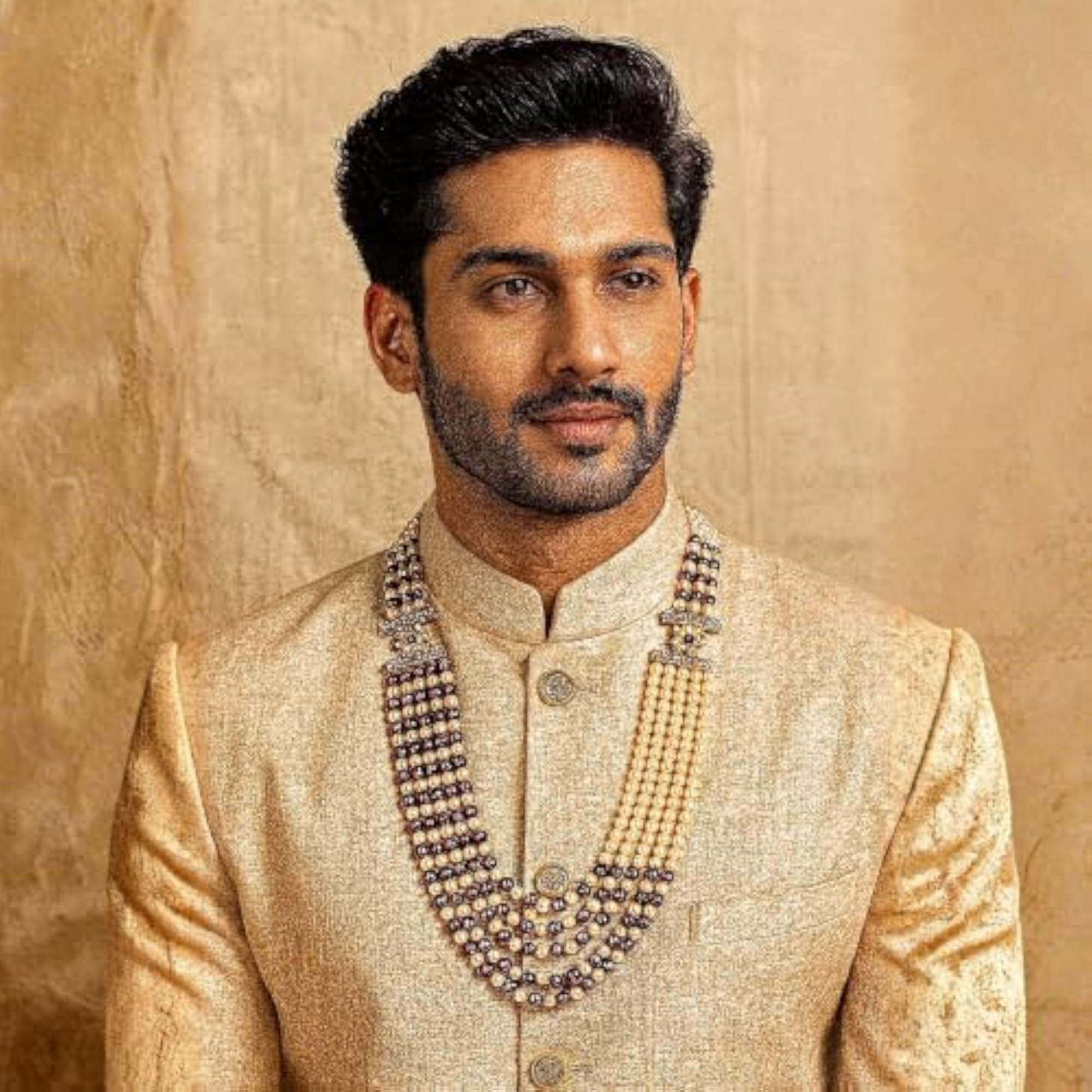 5 Layered Traditional Gold Plated Dulha Moti Mala Necklace