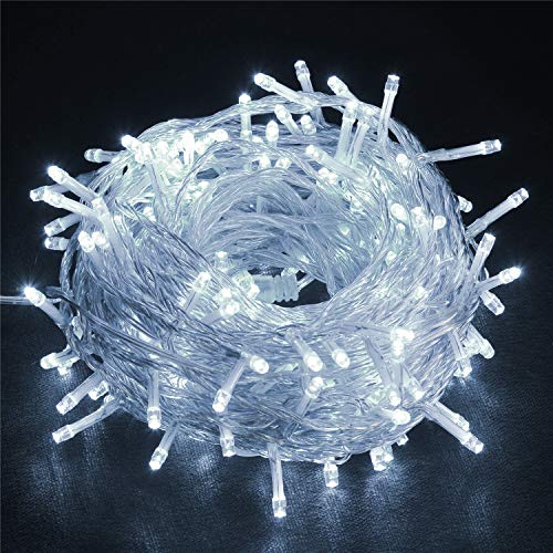 Waterglide 300 Led Christmas Lights, 98.5Ft Xmas String Light 8 Lighting Modes, Plug In Waterproof Mini Lights For Outdoor Indoor Holiday Christmas Tree Wedding Party Bedroom Decorations (White) #TOP6