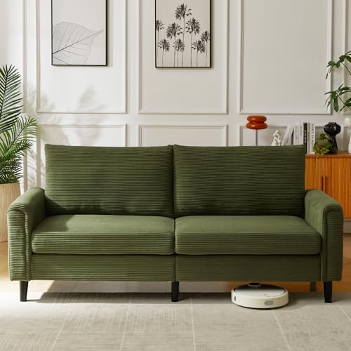 Brelice 80" Corduroy Loveseat Sofa, Green