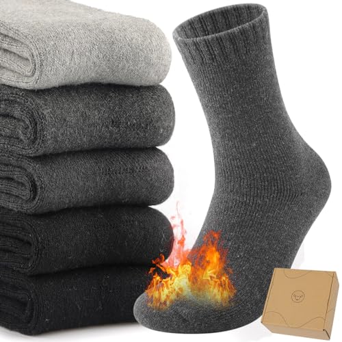 Toes Home 10 Pairs Wool Socks for Men with Nice Box, Warm Cozy and Comfy for Winter3