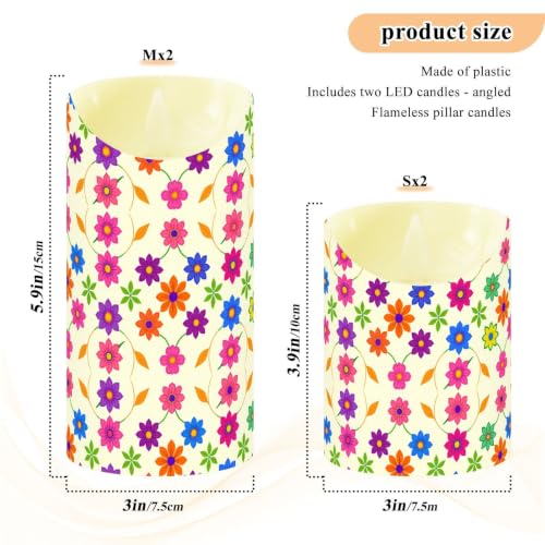 Velas sin llama decorativas de flores mexicanas como regalo navideño con temporizador 4