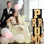Queekay 8 Pcs Prom Column Standup Photo Booth Decorations 2026 Prom Backdrop Balloon Boxes Cardboard Decoration Column for Party College, 11.8 x 44.9 Inch(Gold, Black) - Image 4