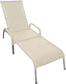MRDDECORA, Espreguiçadeira Piscina Reclinável Alumínio Fibra Sintética Madrid (Fendi)