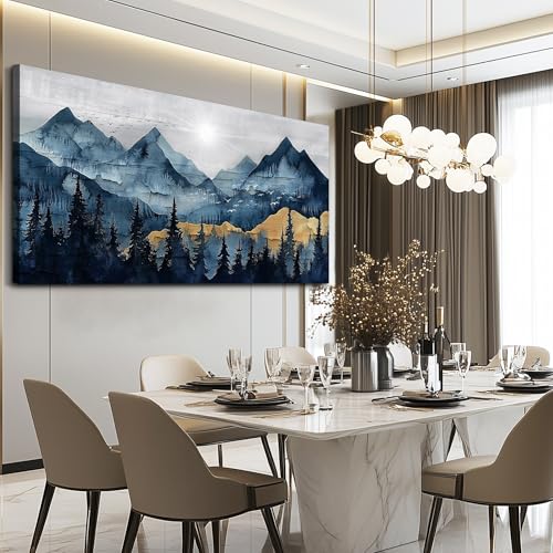 FUHAIHUA Large Wall Decor For Living Room Canvas Wall Art For Office Modern Wall Decorations For Bedroom Mountain Landscape Painting Abstract Pictures Artwork Room Home Decor 24x48 In