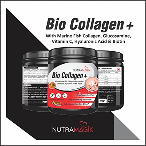 Nutramagik Marine Collagen Powder with Vitamin C & Hyaluronic Acid | For Hair and Skin Health | Metabolism Booster and for Muscle Health | 120 gm - Image 6