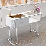 Amecke マニキュアテーブル ネイルデスク ネイルテーブル サロン デスク ネイルメイク作業台 収納引き出し付き デスク 化粧品店、家庭用、スパ、サロンなどに適しています (C1,120cm) [並行輸入品]