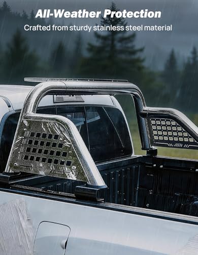 Image of JOYTUTUS Roll Bar for Mid-Size Truck Stainless Steel Chase Rack Pickup Sports Bar Compatible with Tacoma, Gladiator JT, Frontier, Canyon, Colorado, Ranger