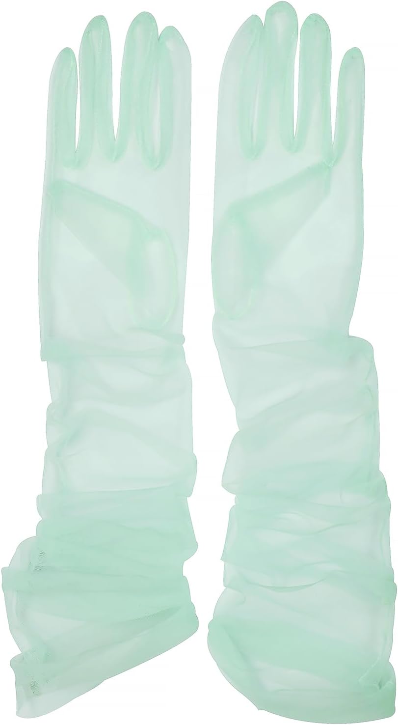 Women's Wedding Bridal Mesh Tulle Gloves Long Opera Costume Party Gloves 27" Elbow Length Sheer Gloves