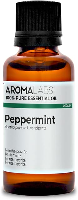 BIO - PEPPERMINT Essential Oil - 30mL - 100% Pure, Natural, Chemotyped and AB Certified - AROMA LABS (French Brand)