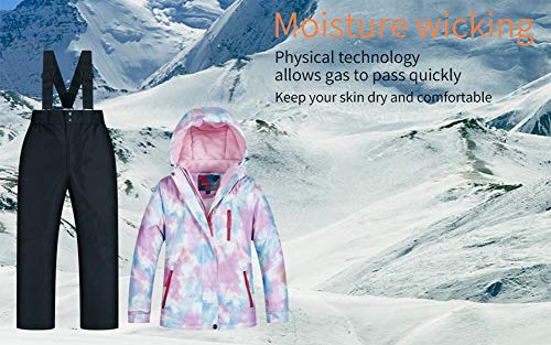 Image of Girls /Boys Snowsuits Hooded Insulated Windproof Winer Coats Ski Jacket Snow Pants Set