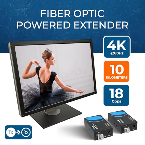 Image of OREI 4K HDMI Extender Over Fiber Optic Balun - UltraHD 4K @ 60Hz 4:4:4 DR, HDR10+, SFP+ - Up to 10 KM in Single Mode - 300M in Multi-Mode