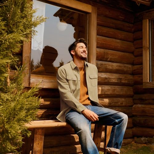 PJ PAUL JONES Mens Casual Shacket Cotton Twill Lightweight Jackets Button Down Shirt Jacket with Pockets4