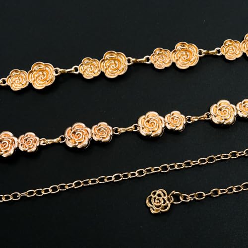 Western Metal Concho Belt for Women, Boho Cowgirl Chain Belts for Dress Jeans Country Concert3