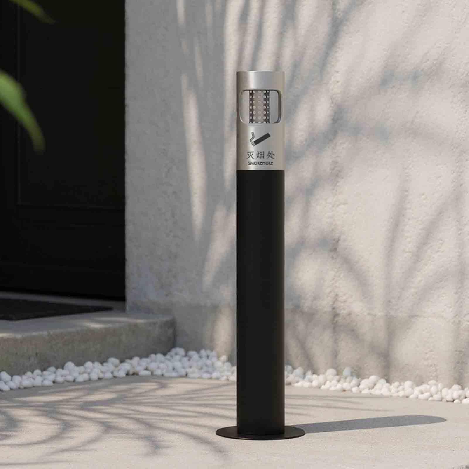 GUODDM Cigar Ashtray Stand - Outdoor Pedestal Ashtray With Lid, Large And Tall Outdoor Cigarette Butt Container Disposal, Commercial Metal Smokers(Black)