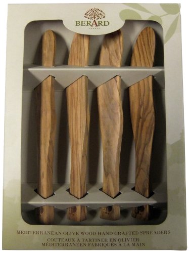 olive wood cheese knives - Berard Acero Olive Wood 6 Inch Spreader, Set of 4