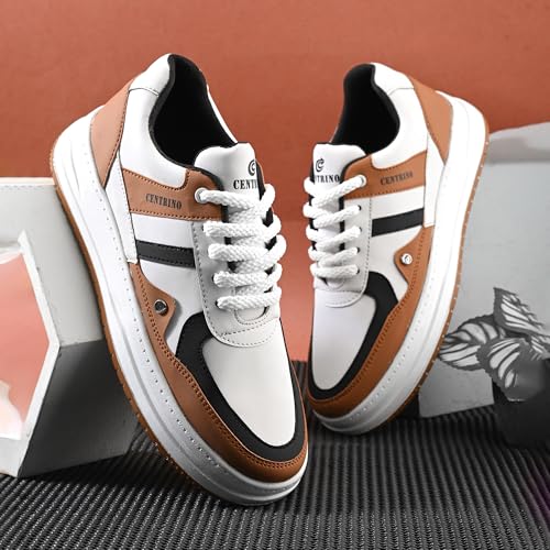 Image of Centrino Low-Top Sneakers for Men | Casual Shoes for Man Stylish | Lightweight Lace-Up Canvas Walking Shoes | Cushioned Insole | Breathable Comfortable Anti-Skid Sole | Trendy Mens Sneaker Shoes Daily (9536)