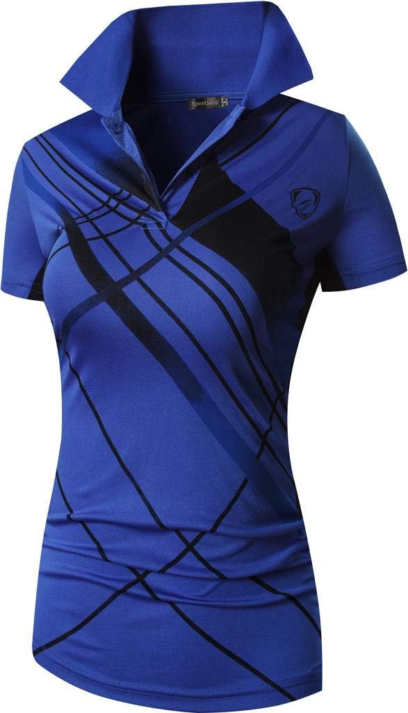 Women's Quick Dry Sport Golf Polo Tee Shirts Print T-Shirt for Tennis Bowling SWT251
