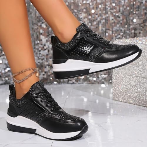 Women's Running Sneakers Mesh Slip On Lightweight Lace Up Tennis Shoes Casual Fashion Comfortable Walking Shoes3