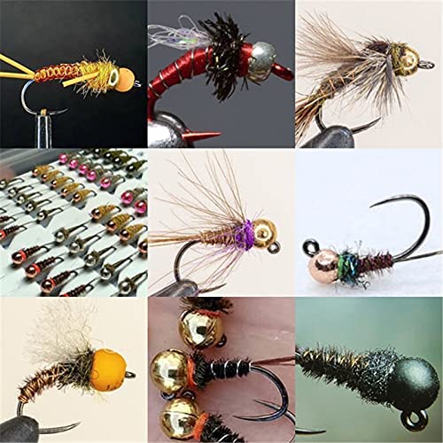 ANGLER DREAM Fly Tying Beads 100 PC/LOT Tungsten Beads Nymph Head Ball Fly Tying Materials 8 Sizes 5 Colors (Rainbow, 3.5mm,100pcs)