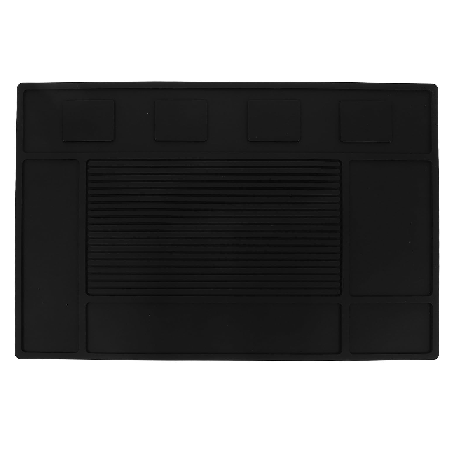 Tappetino Magnetico per Salone in Pvc Nero 45x30cm, Antiscivolo per Strumenti da Taglio e Styling, Supporto per Postazione Salone