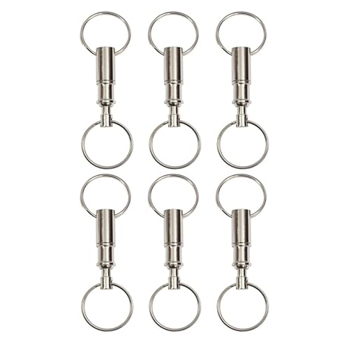 6pcs Dual Split Key Clip Quick Release Iron Key Holder