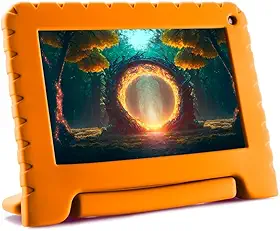 Tablet Infantil Multi Kid Pad com Controle Parental 4GB RAM + 64GB + Tela 7 pol + Case + Wi-fi + Android 13 Quad Core Laranja - NB412