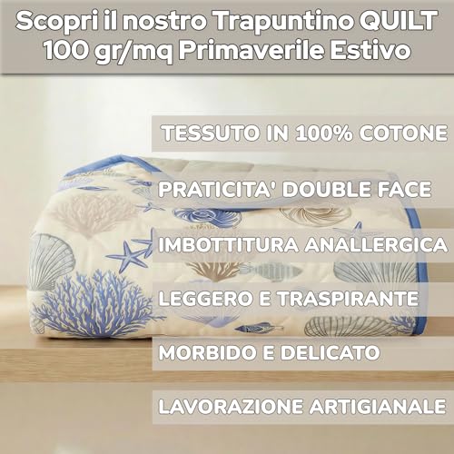 Couette couvre-lit matelassé Mahome en coton doux 220x260 cm