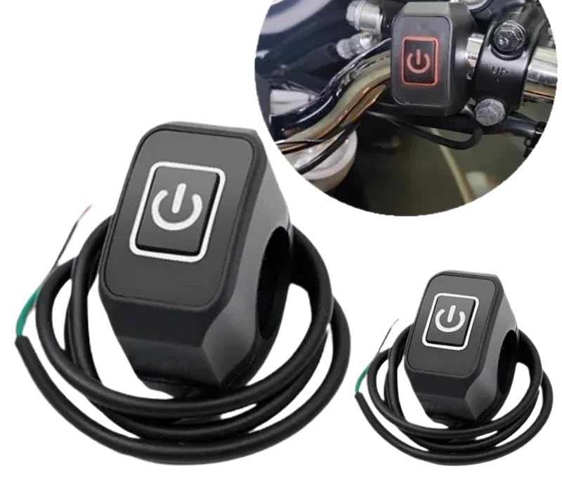 Interrupteur de guidon de moto 12V Marche Arrêt commande klaxon bouton modification phares - 2
