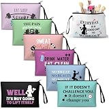 SilTriangle 8 Pcs Workout Cosmetic Bags Workout Gifts Funny Sports Lover Gym Gifts Gym Fitness Makeup Bags for Women Body Builder Zipper Pouch for Fitness Bodybuilding Lovers (Colorful)