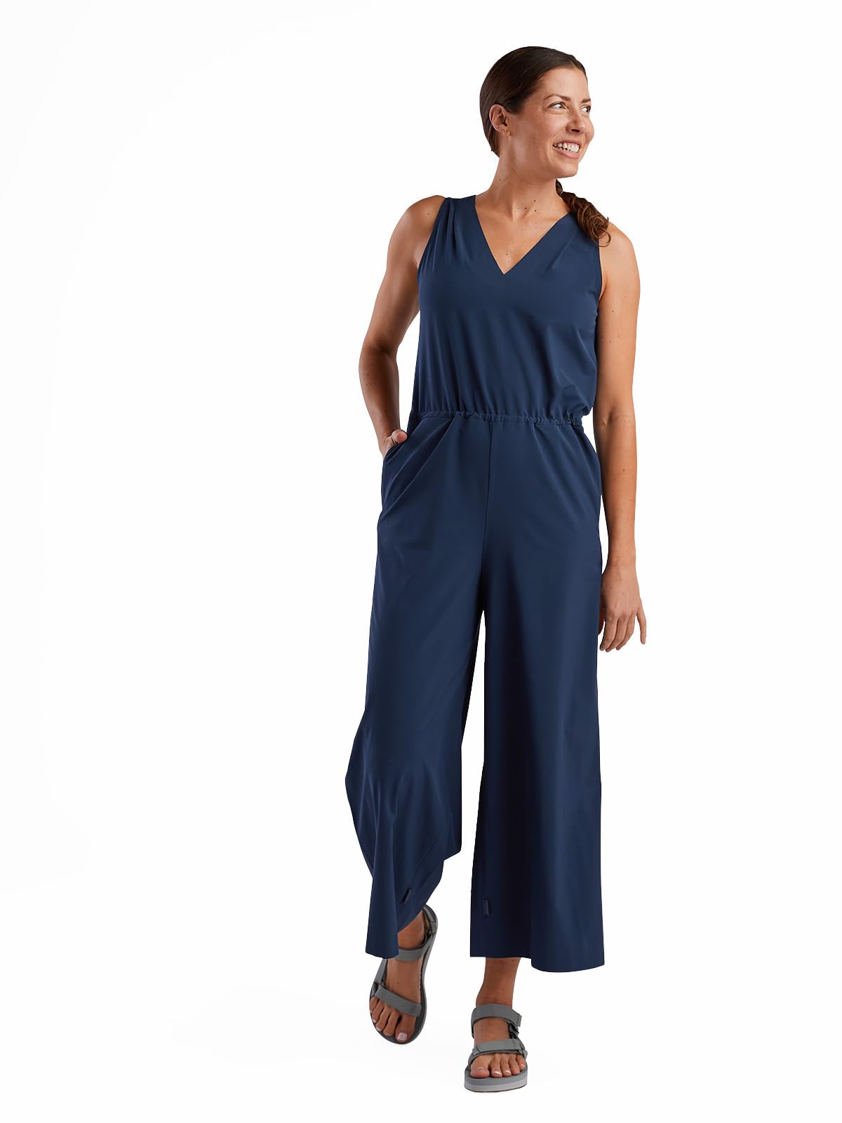 Title Nine Getaway Jumpsuit – Women’s Travel Romper with UPF 50+, Pockets & Wrinkle-Resistant Nimblene Stretch Fabric