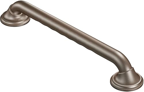 Moen R8718D3GOWB - Barra de agarre para baño de 18 pulgadas con agarre de rizo, bronce del viejo mundo