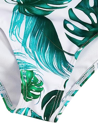 Romwe Girl's Cute Ruffle Bandana Bikini Swimsuit Ruched High Waist Beach Bathing Suit Black And White 140 #TOP5