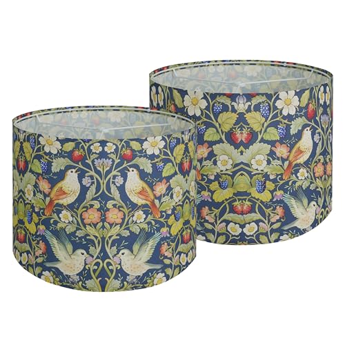 Vintage Birds Print Drum Lamp Shades
