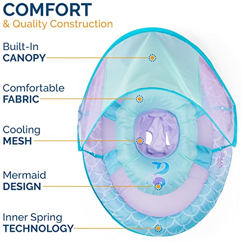 Swimways Sun Canopy Inflatable Baby Spring Float For Kids 9-24 Months, Mermaid Design #TOP3