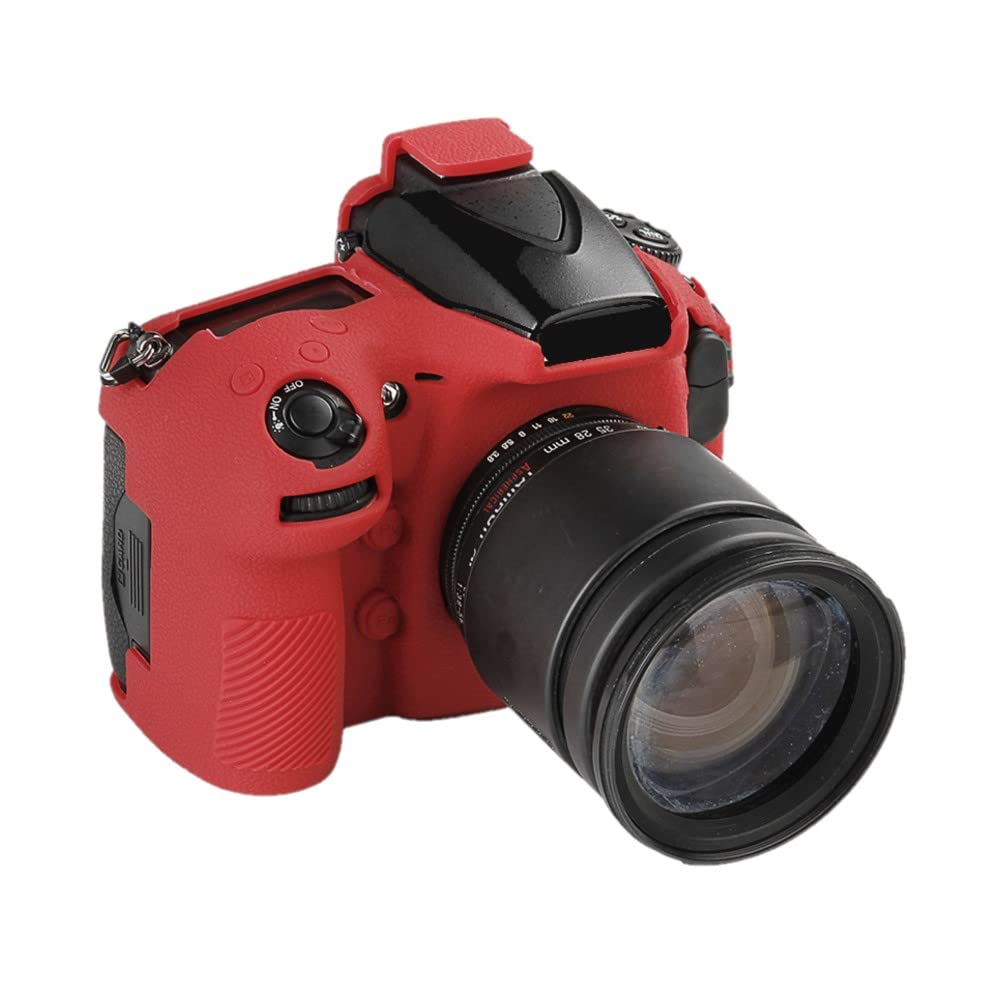 Custodia per fotocamera Borsa in silicone morbido rosso anti-scivolo Texture Armatura Skin Body Cover Protector per Nikon D810 fotocamera digitale