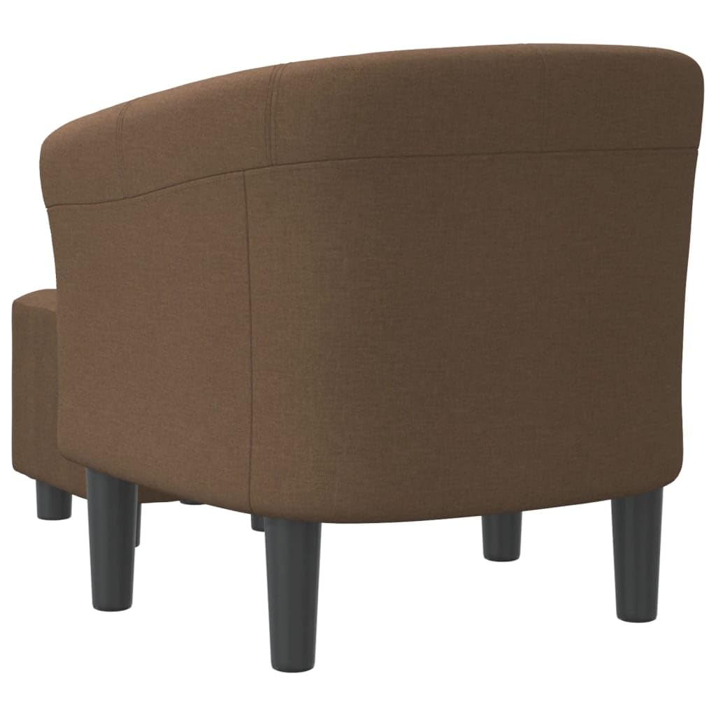 Clubsessel mit Fußhocker Braun Stoff 70x56x68 cm Robustes Kiefernholzgestell gepolstert für Wohnzimmer Gästezimmer Büro kompakter Gartensessel mit atmungsaktivem Polyesterbezug zum