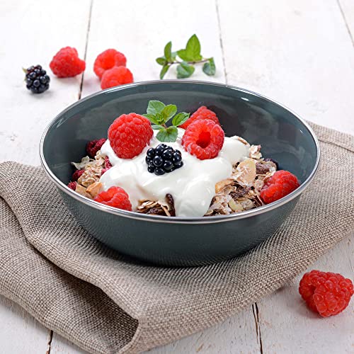 GRÄWE Camping/Müsli Schale - 500 ml (Ø 15 cm), Emaille, Grau