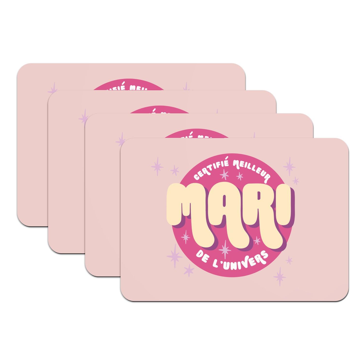Repas de mariage et fête familiale avec le lot de 4 sets de table rose antidérapants