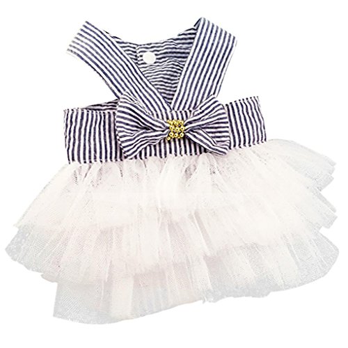 Howstar Pet Dress, Cute Halter Bowknot Tutu Dresses For Dog Puppy Lace Skirt Princess Dress (Xl, Navy) #TOP26