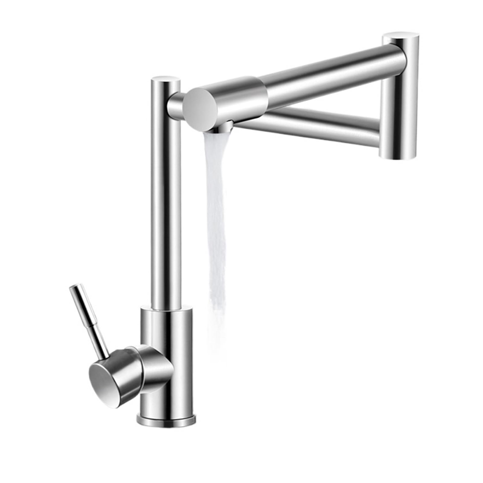 Gqnblvhzupdm One Color Kitchen Faucets, 304 Stainless Steel Lead-Free Folding Kitchen Faucet,Mixer 360 Degree Swivel Single Handle Nickel Sink Basin Taps