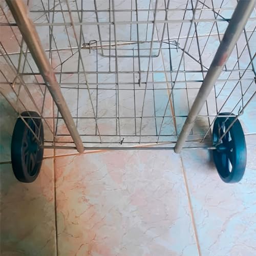 Kit 2 Roda para Carrinho de Feira Comum Reforçado Preto