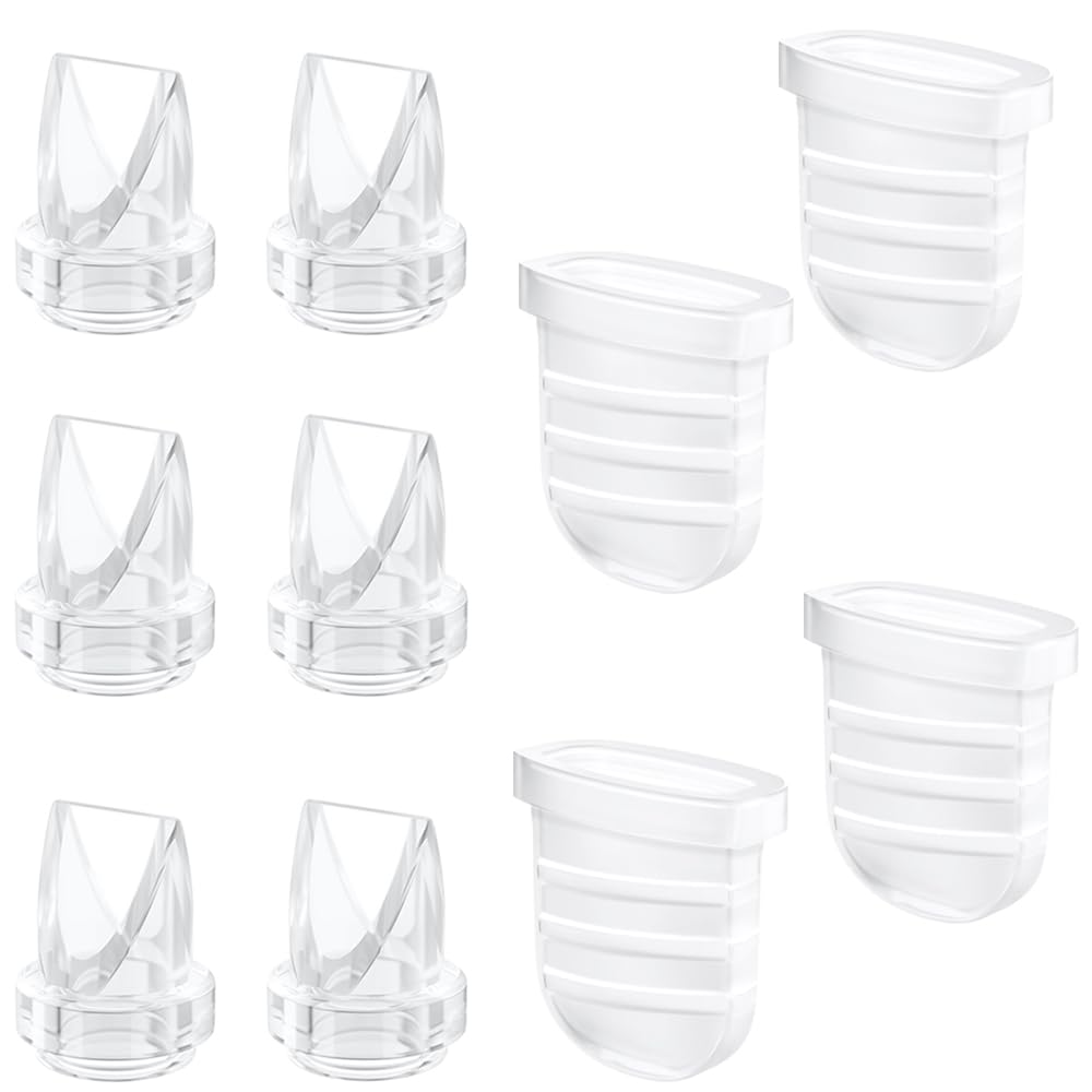 6pcs Duckbill Valves and 4pcs Silicone Diaphragms Compatible with eufy E10/S1/S1 Pro, Lansinoh Discreet Duo/NCVI S32/Nuliie S32/NICEGREEN Life S32/